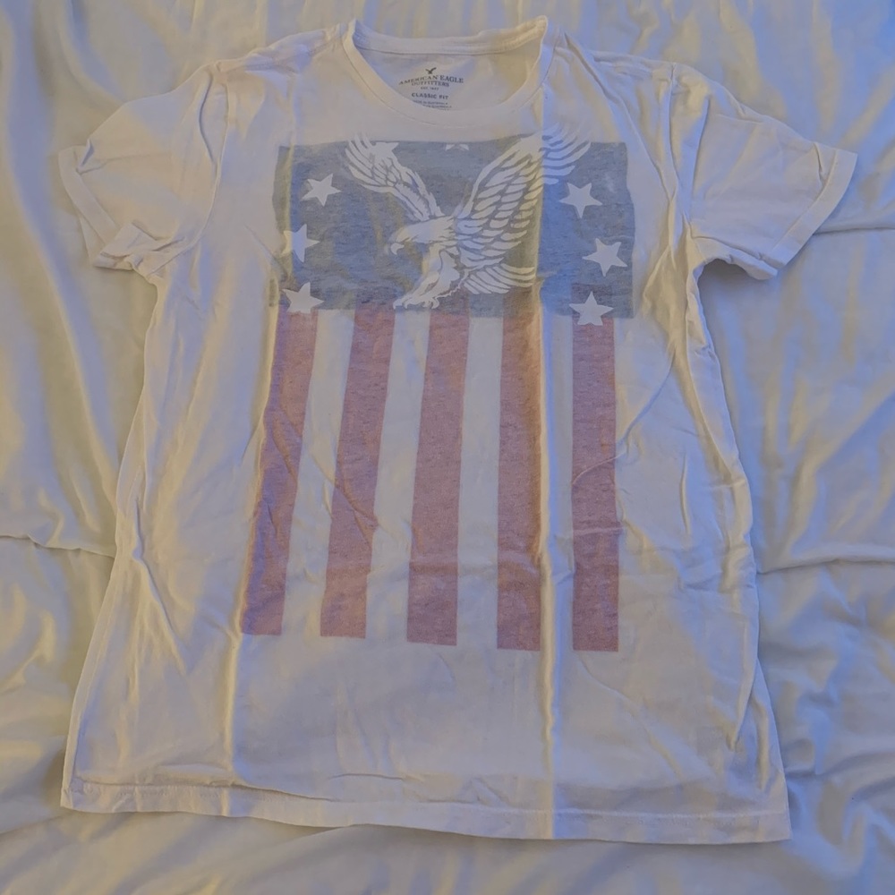 Faded Flag American Eagle Shirt Size M